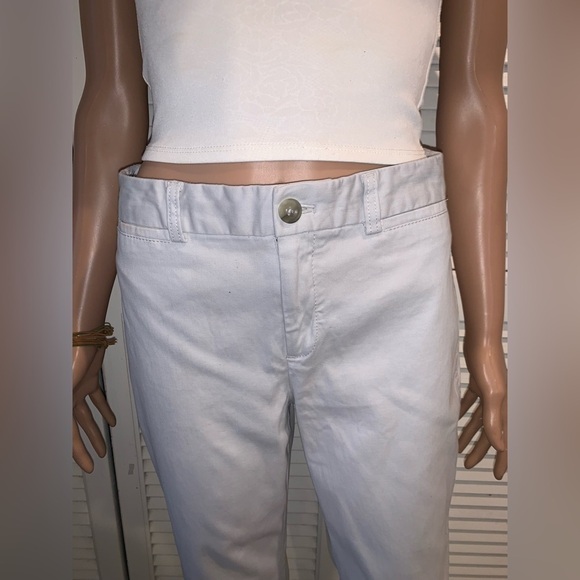 GAP Ivory Flat Front Chino Straight Regular Fit Pants Women's Size - Picture 2 of 10